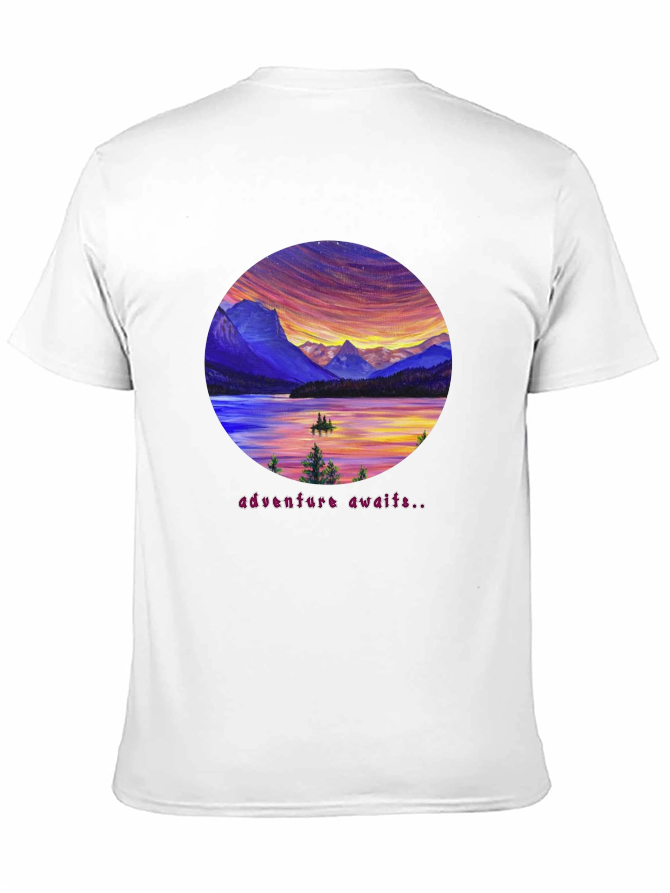 Adventure Awaits Graphic Tee - Lake & Mountain Design