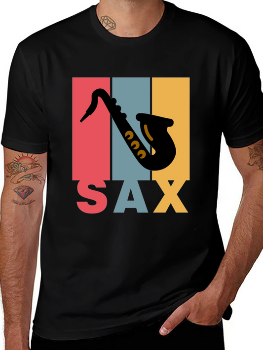 Retro Saxophone Graphic Tee - Musical Instrument T-Shirt