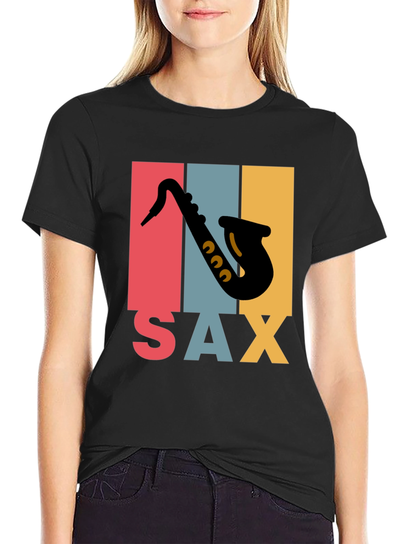 Retro Saxophone Graphic Tee - Musical Instrument T-Shirt