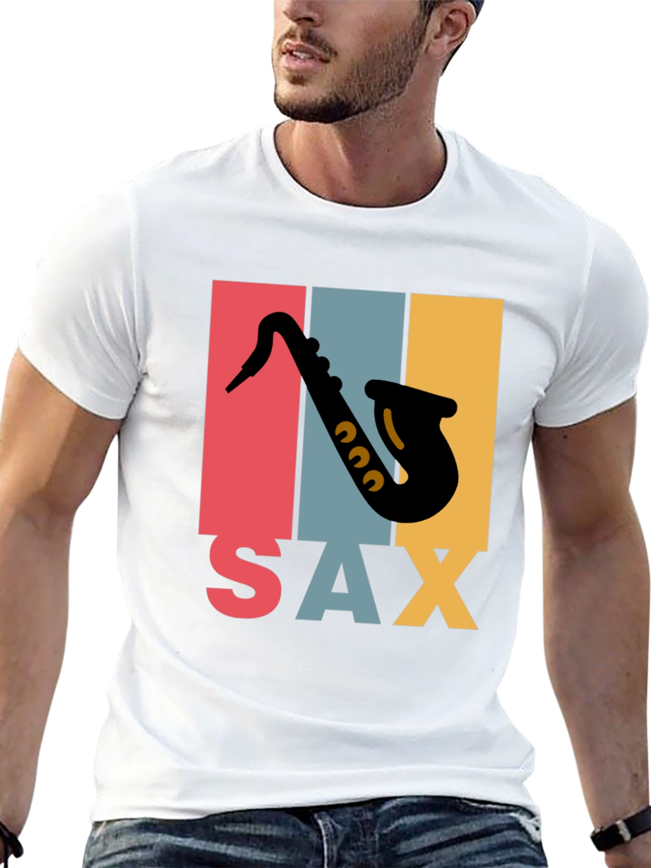 Retro Saxophone Graphic Tee - Musical Instrument T-Shirt