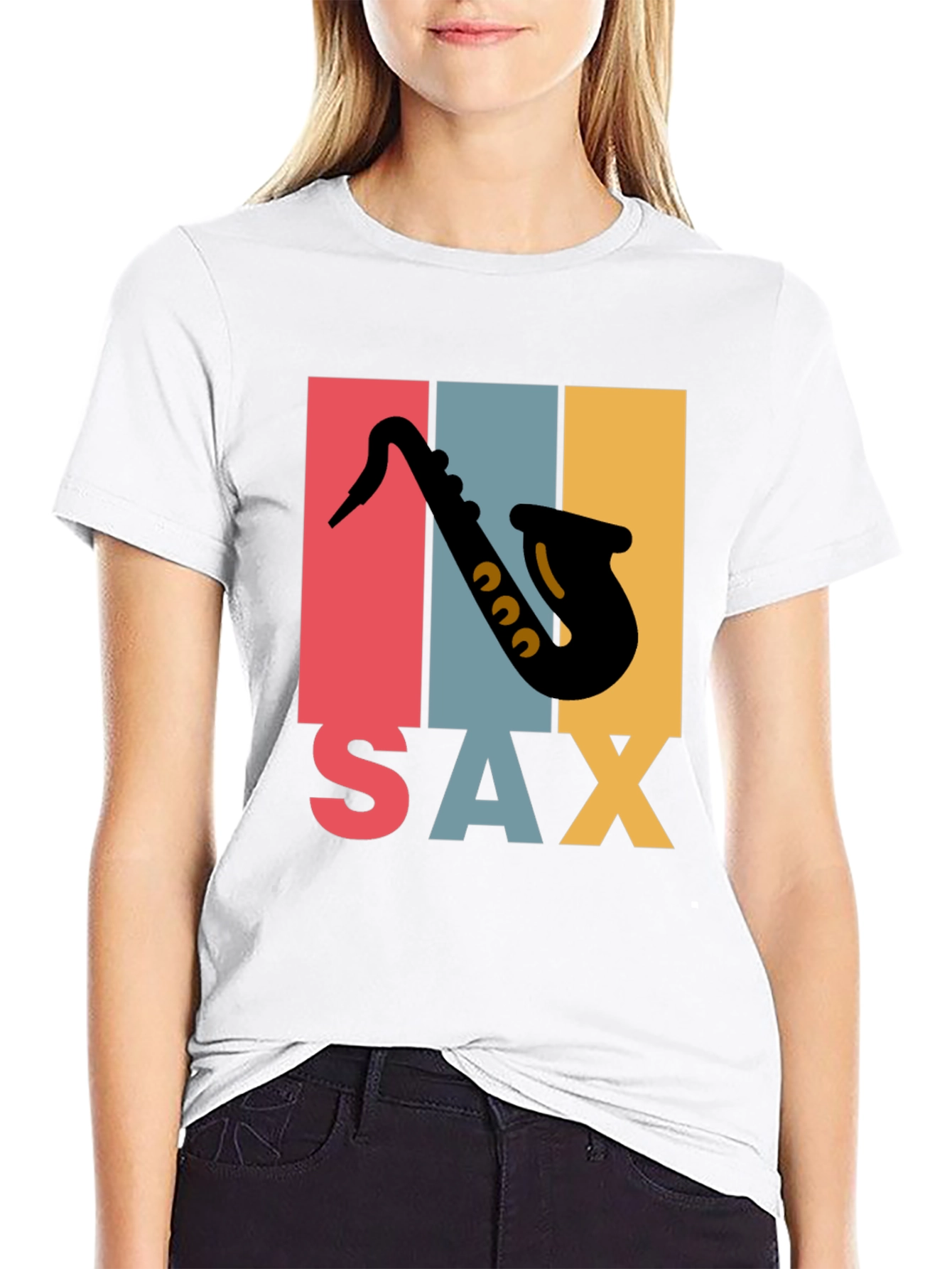 Retro Saxophone Graphic Tee - Musical Instrument T-Shirt