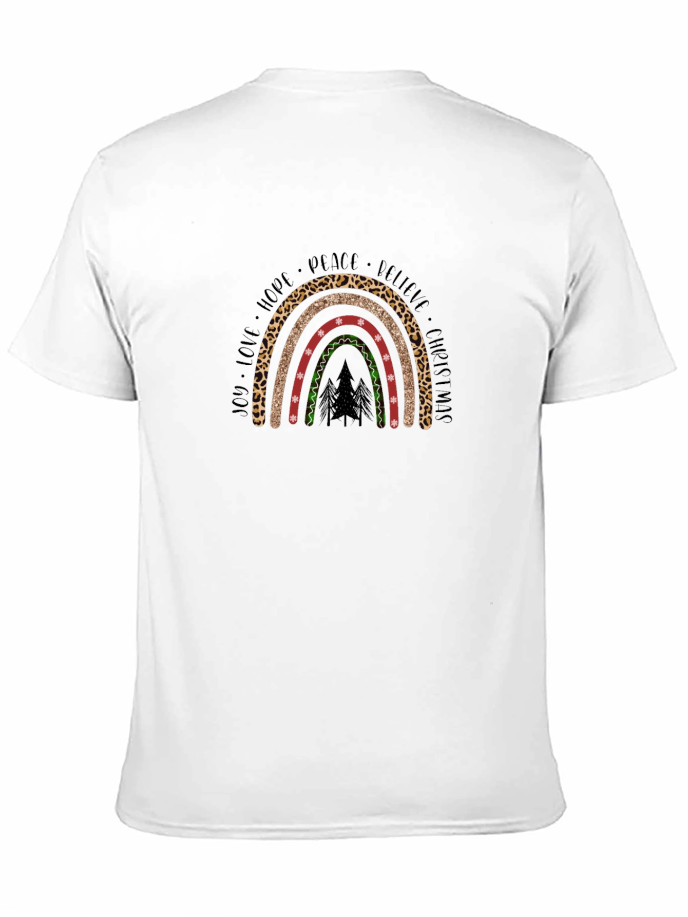 Christmas Rainbow Graphic Tee - Holiday Cheer