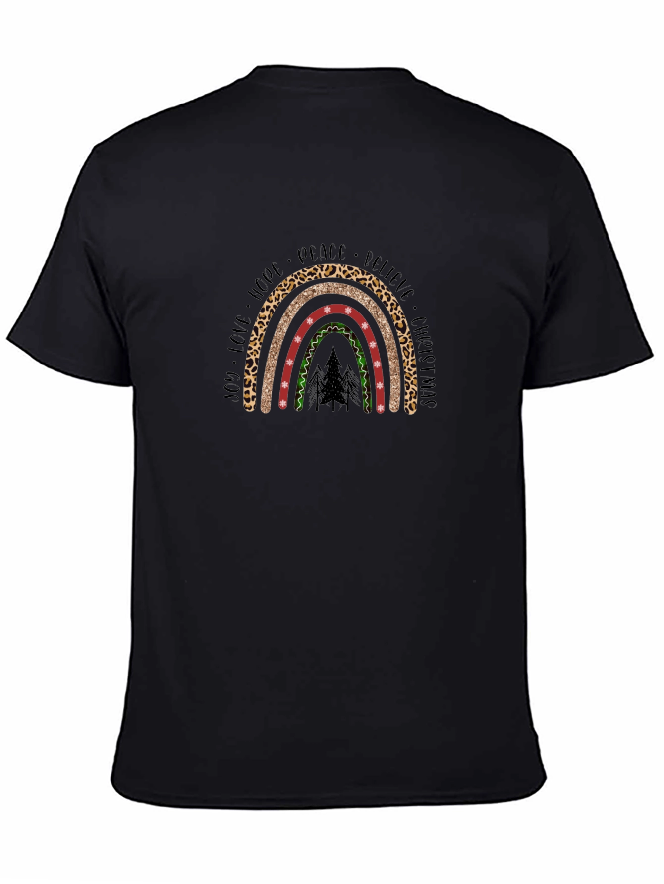 Christmas Rainbow Graphic Tee - Holiday Cheer