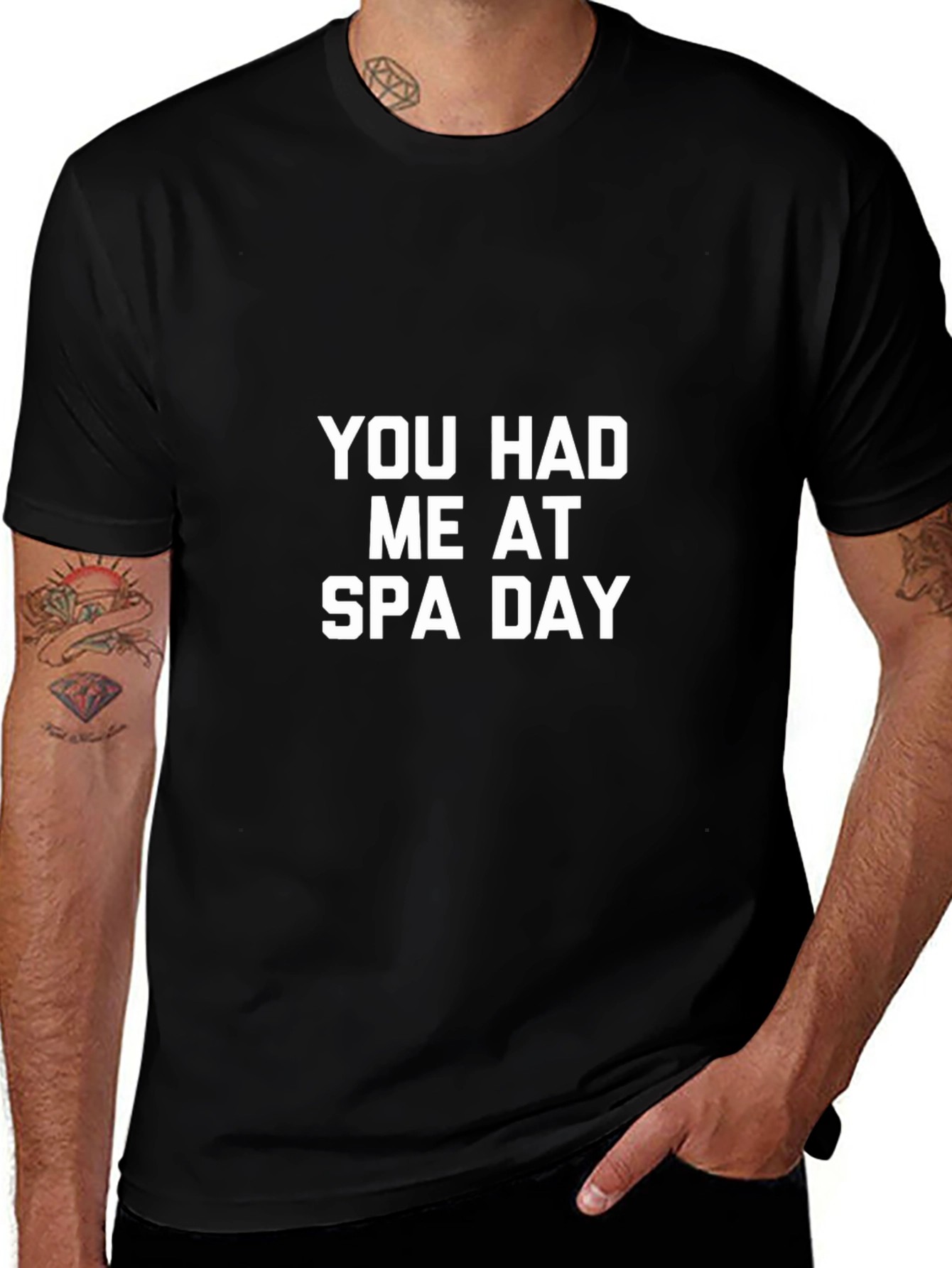 You Had Me at Spa Day Black T-Shirt
