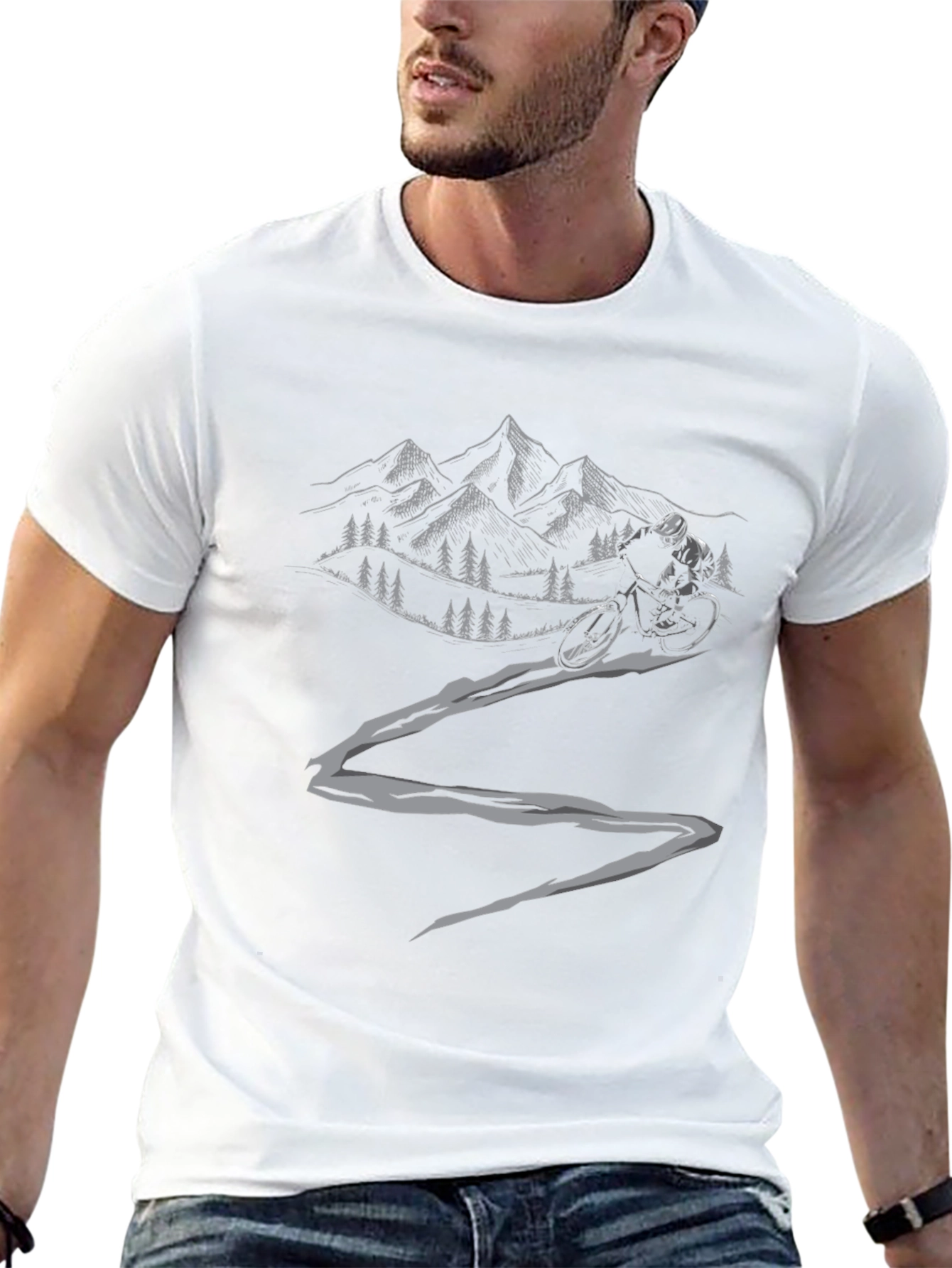 Mountain Biker Graphic Tee - Black