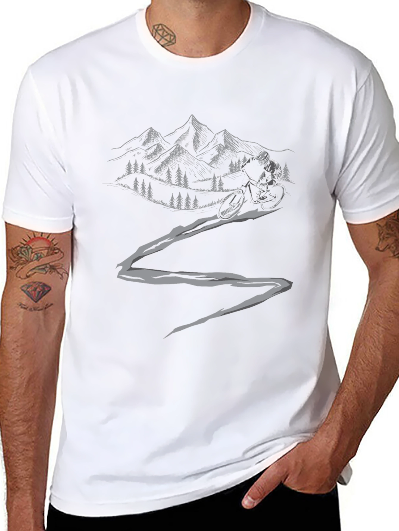 Mountain Biker Graphic Tee - Black