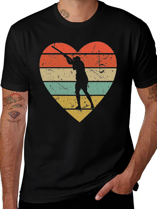 Vintage Clay Target Shooting Heart T-Shirt