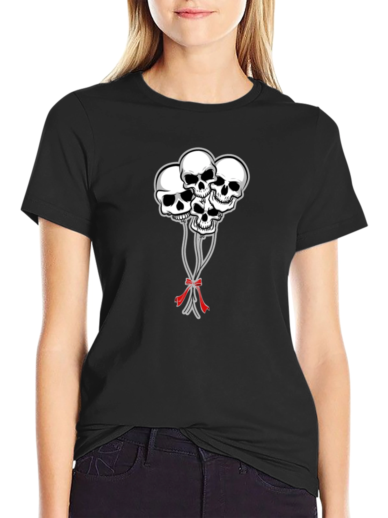 Skull Balloon Graphic Tee - Mens Black T-Shirt