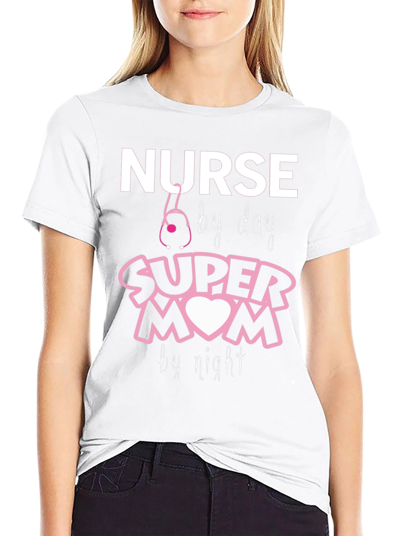 Nurse Super Mom T-Shirt - Black