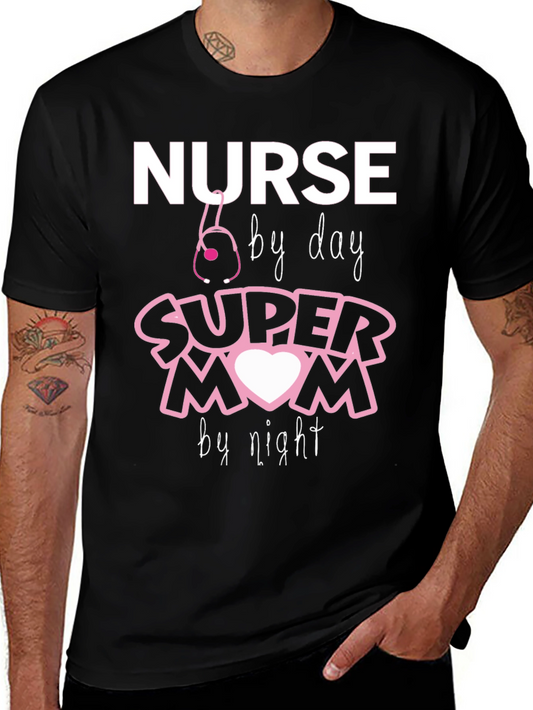 Nurse Super Mom T-Shirt - Black
