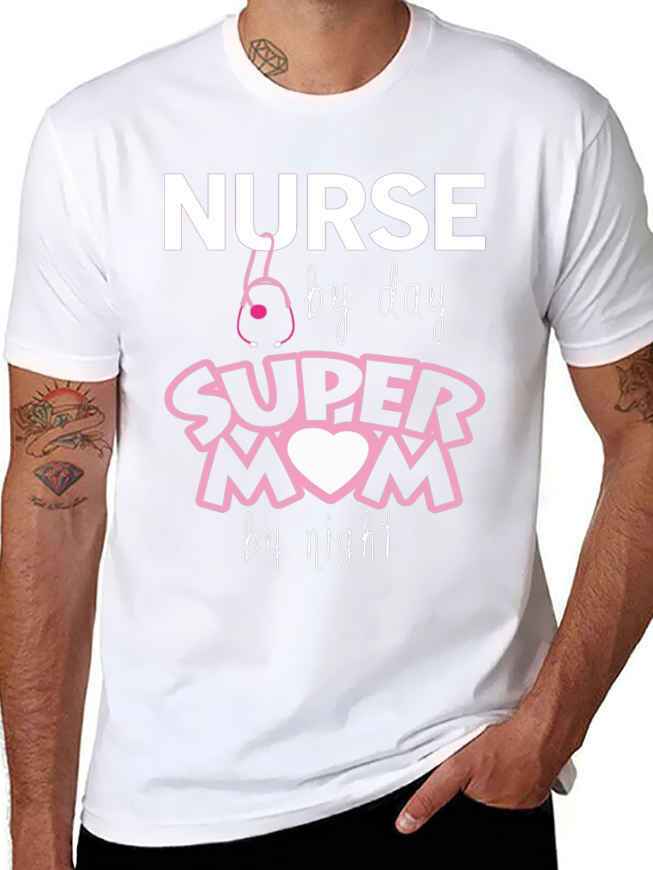 Nurse Super Mom T-Shirt - Black