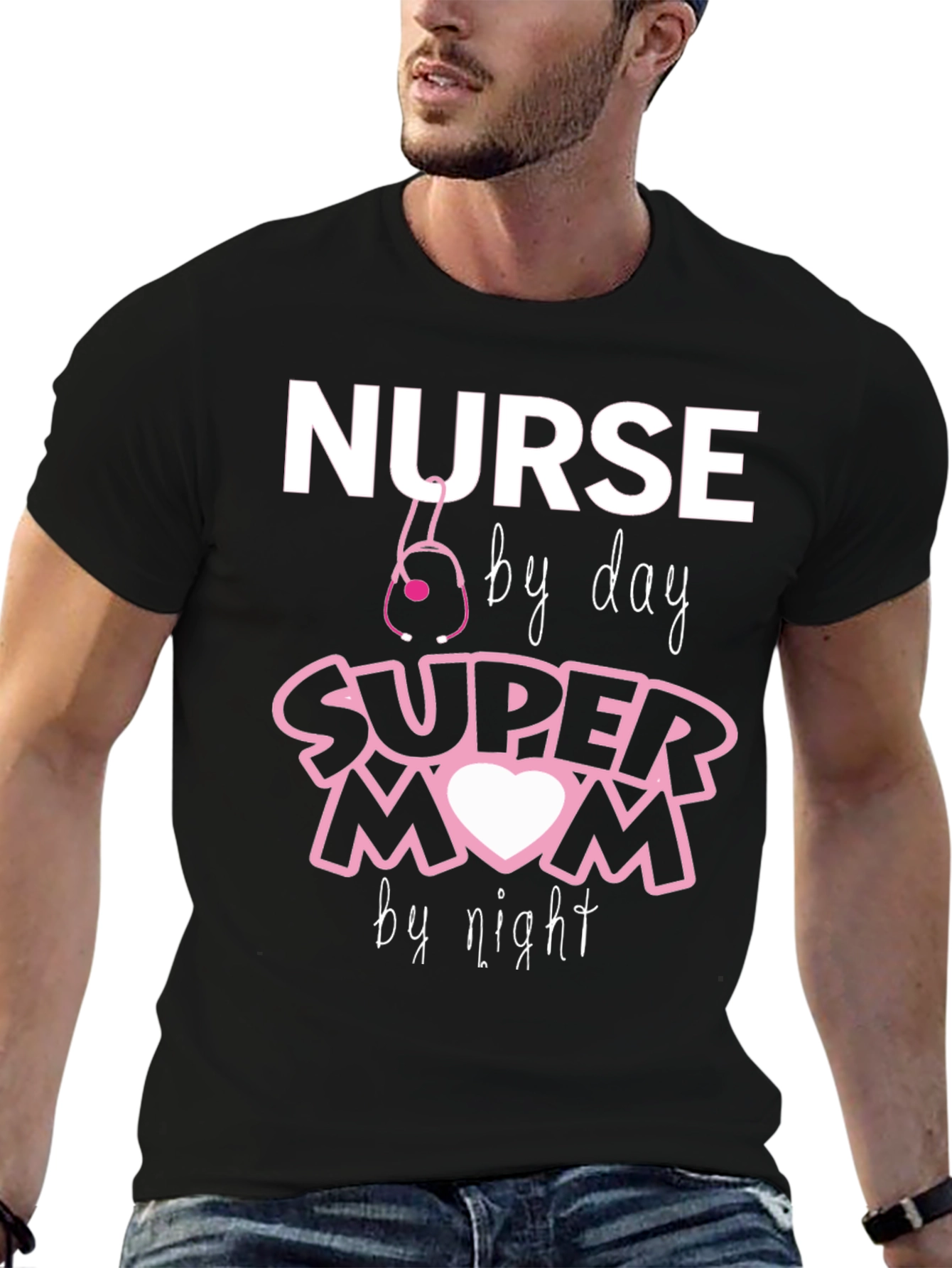 Nurse Super Mom T-Shirt - Black