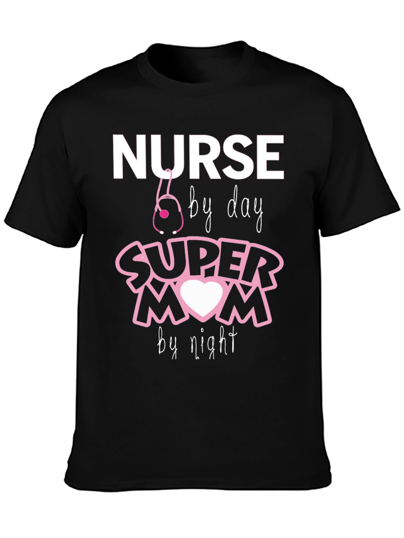 Nurse Super Mom T-Shirt - Black