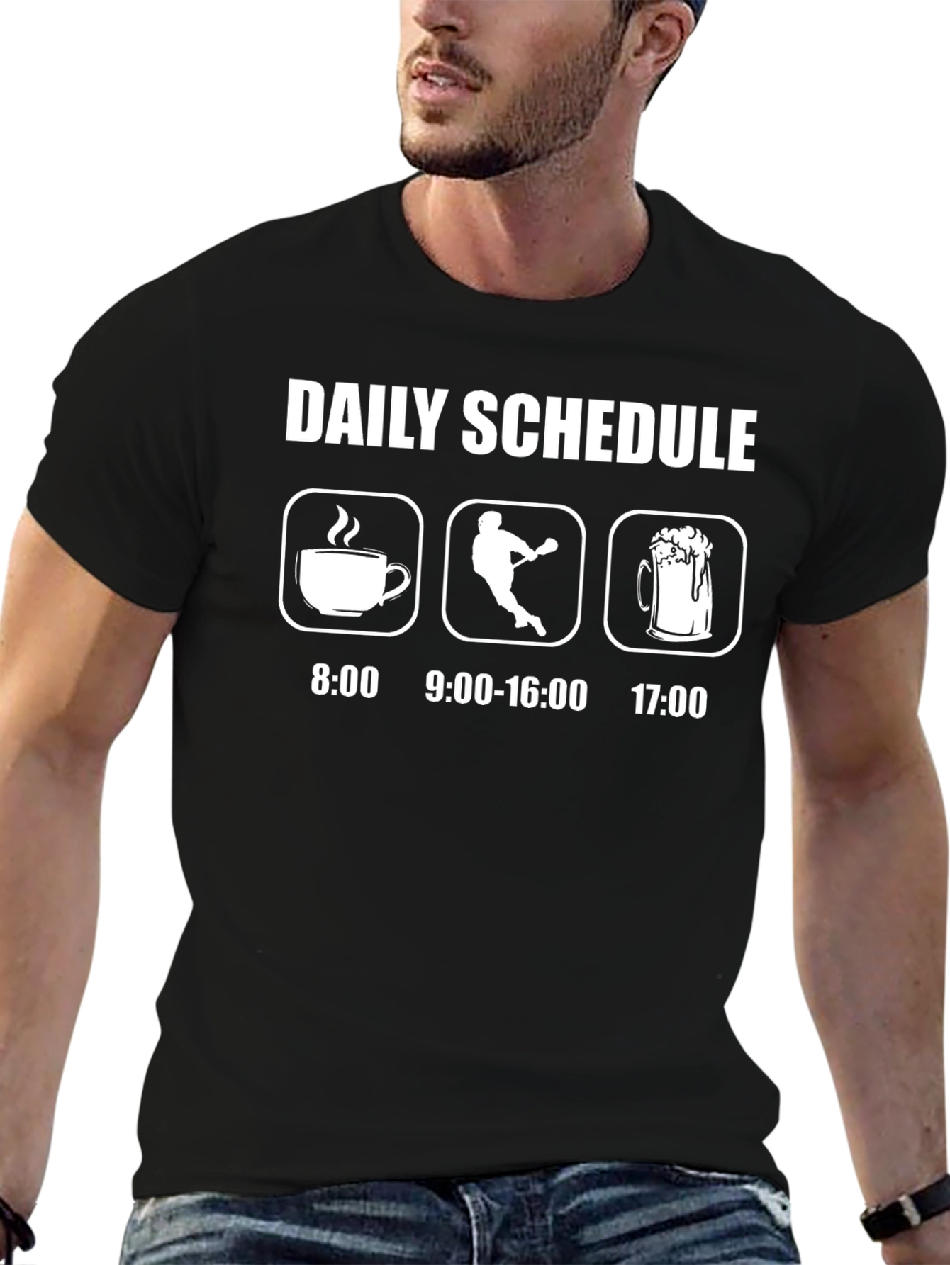 Daily Schedule Graphic Tee - Coffee Lacrosse Beer