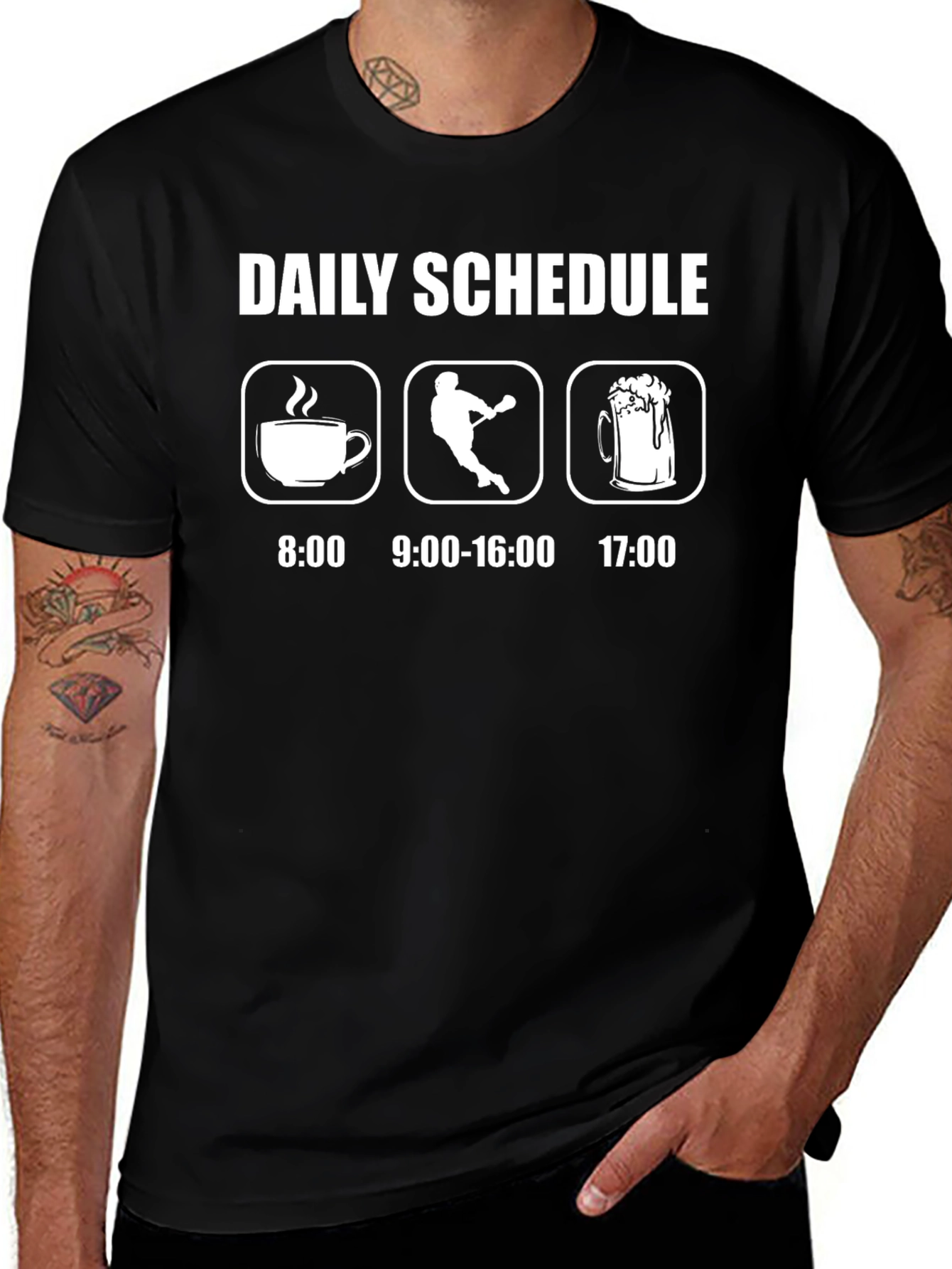 Daily Schedule Graphic Tee - Coffee Lacrosse Beer
