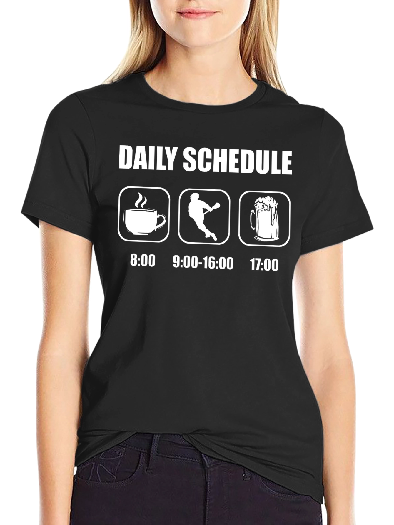 Daily Schedule Graphic Tee - Coffee Lacrosse Beer