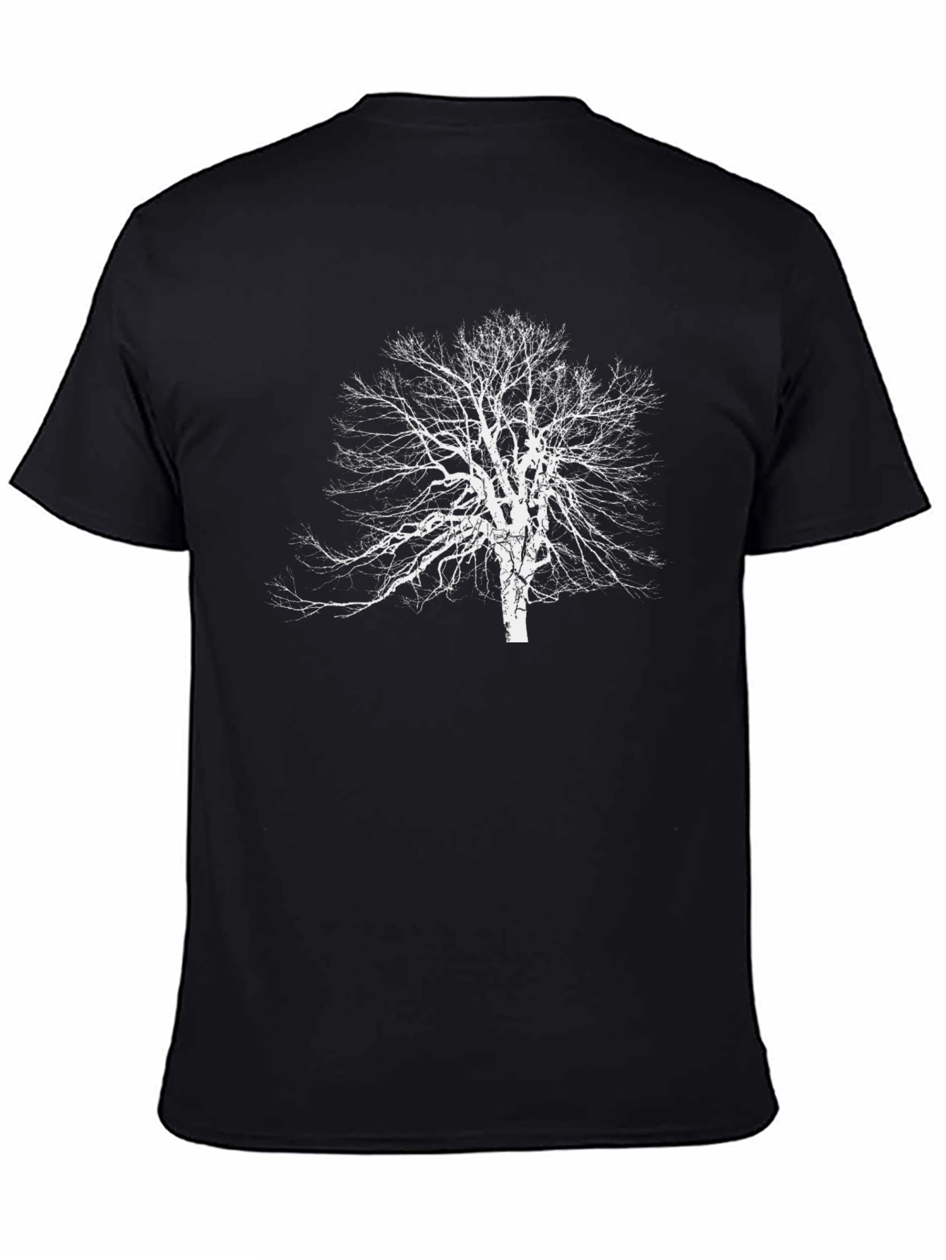 Bare Tree Graphic Tee - Black Cotton T-Shirt