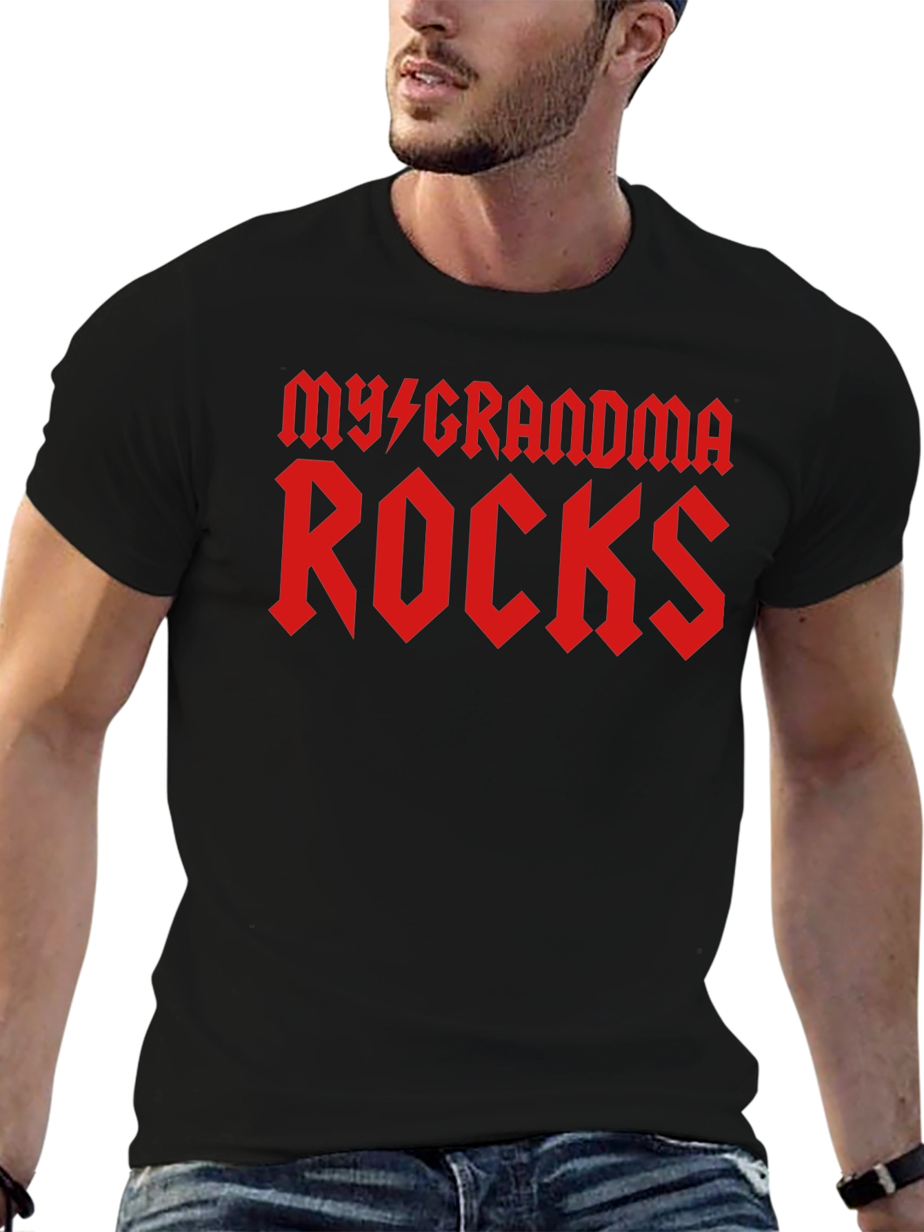 My Grandma Rocks Black T-Shirt