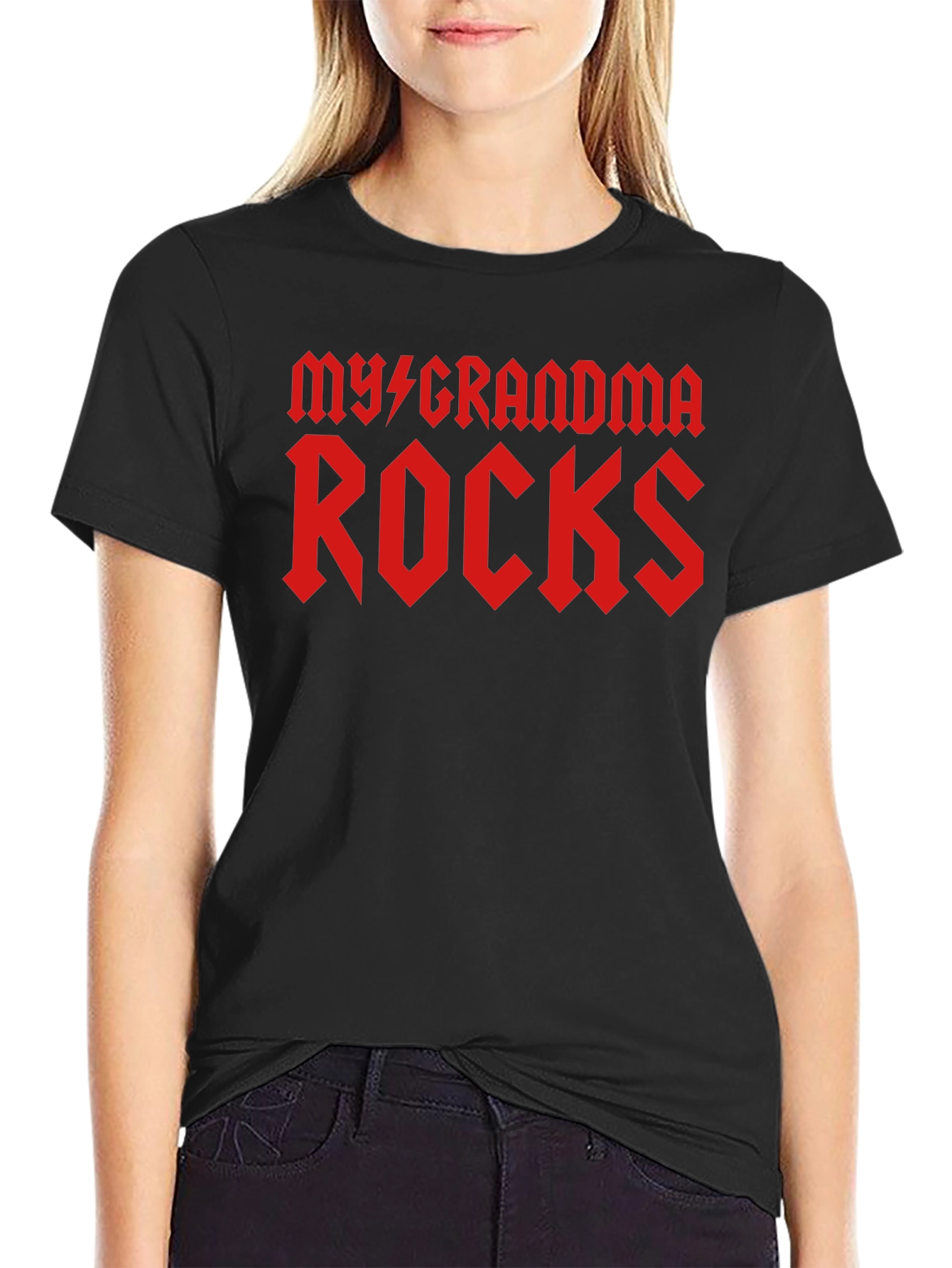 My Grandma Rocks Black T-Shirt