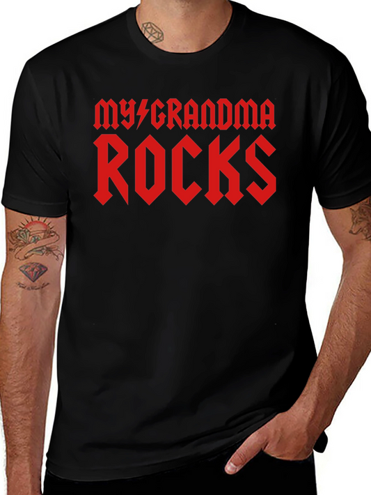 My Grandma Rocks Black T-Shirt