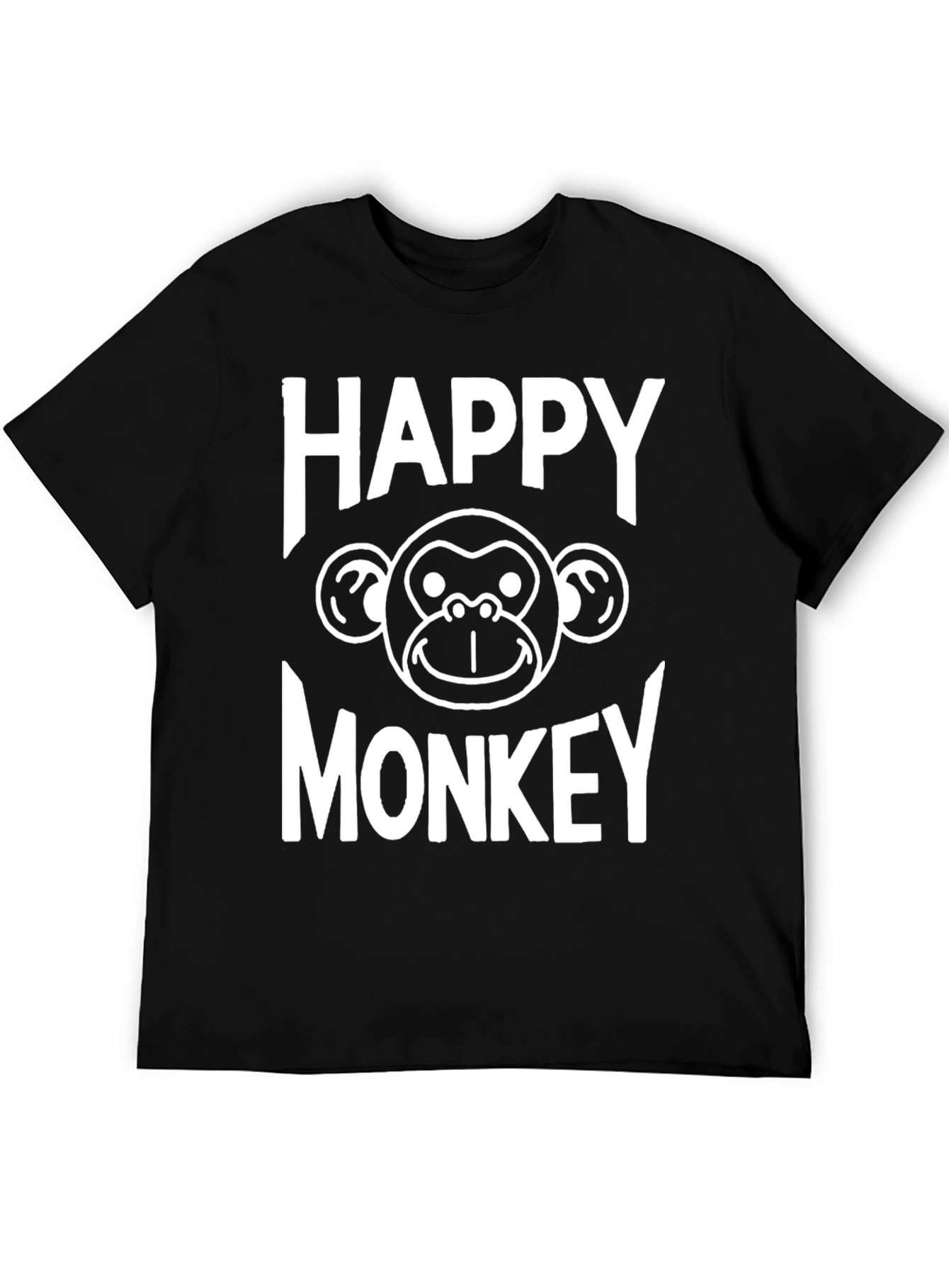 Happy Monkey Graphic T-Shirt - Black