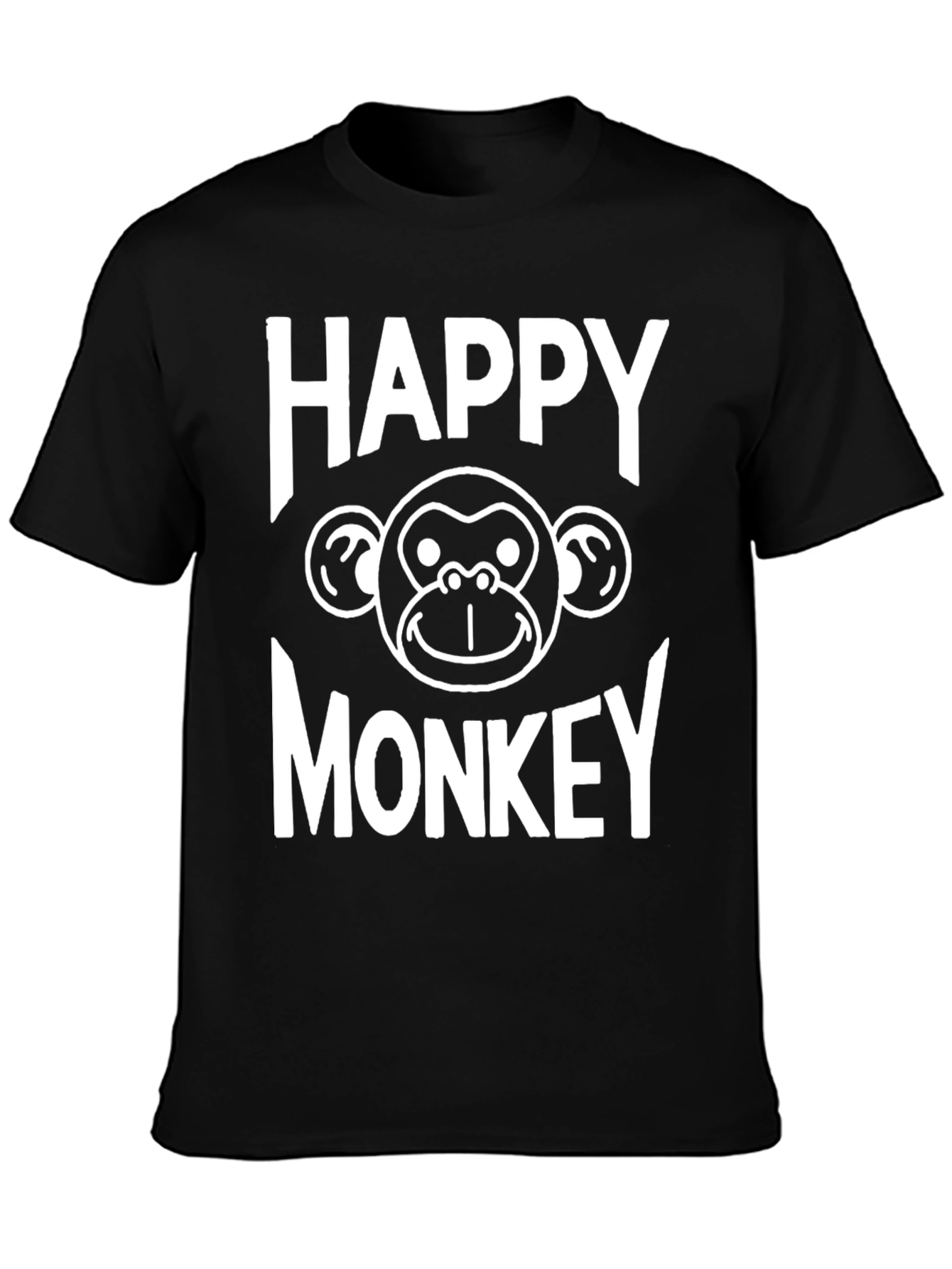Happy Monkey Graphic T-Shirt - Black