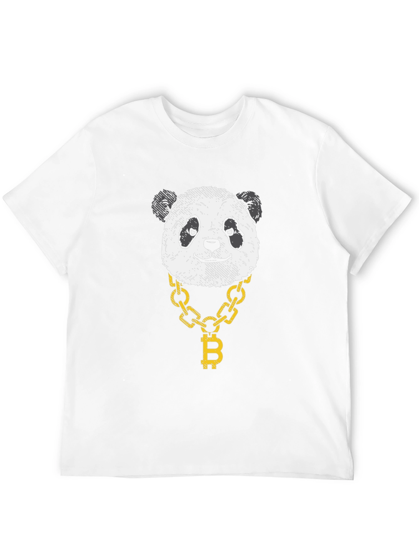 Panda Bitcoin Chain Graphic Black T-Shirt
