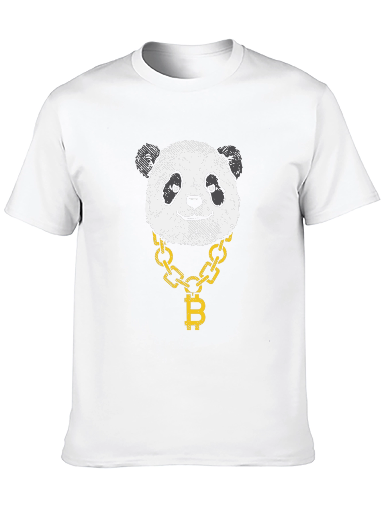 Panda Bitcoin Chain Graphic Black T-Shirt