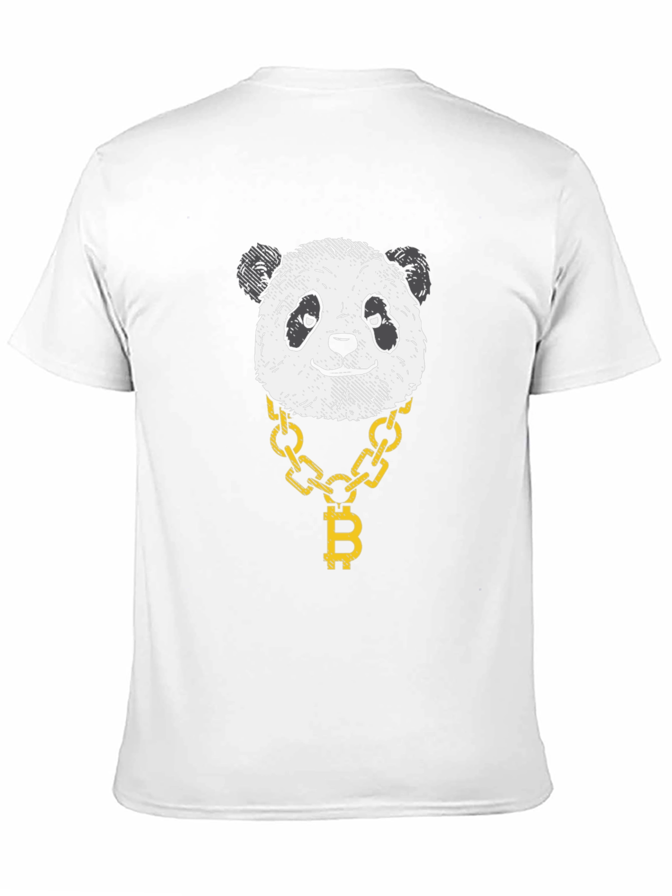 Panda Bitcoin Chain Graphic Black T-Shirt