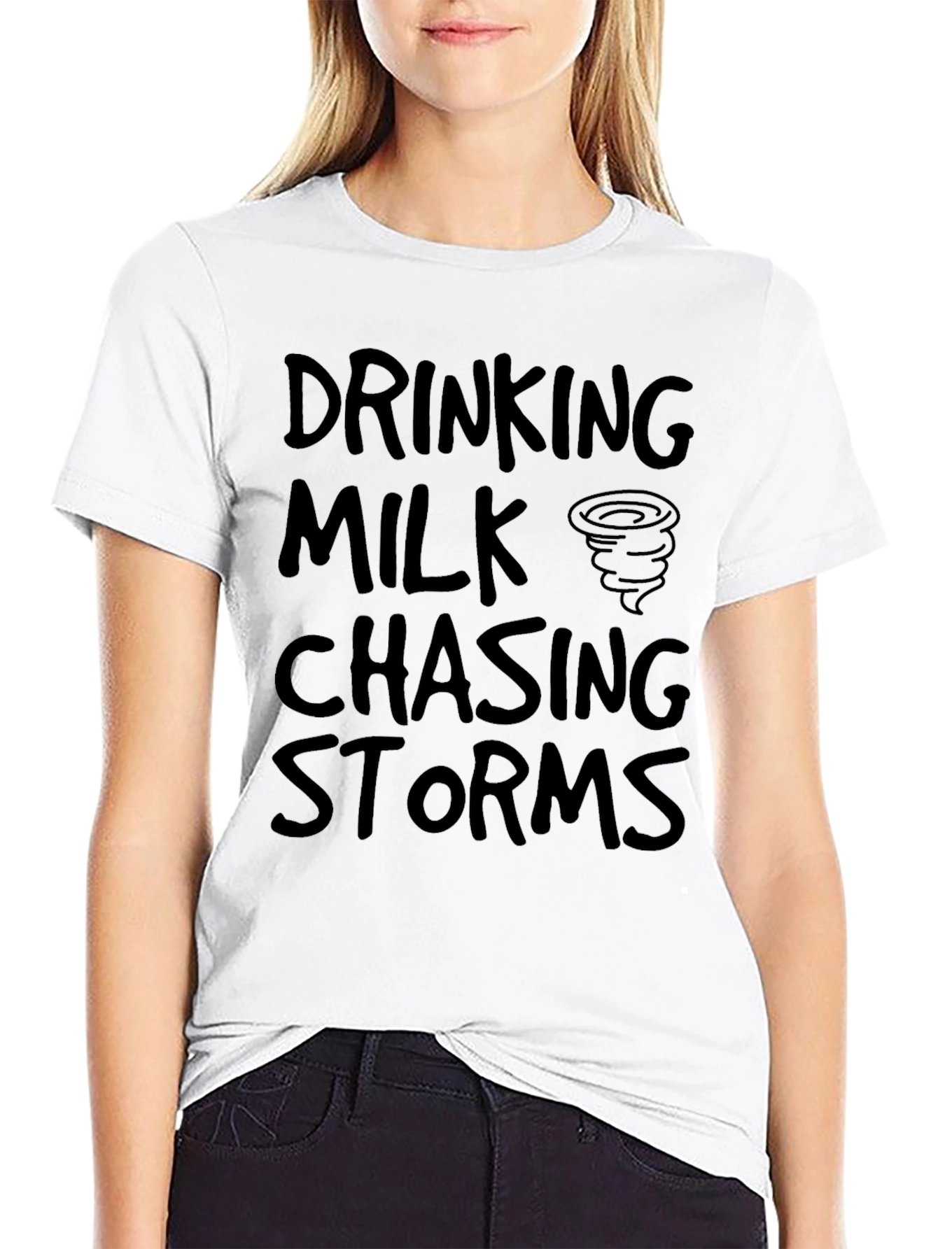 Drinking Milk Chasing Storms Graphic T-Shirt