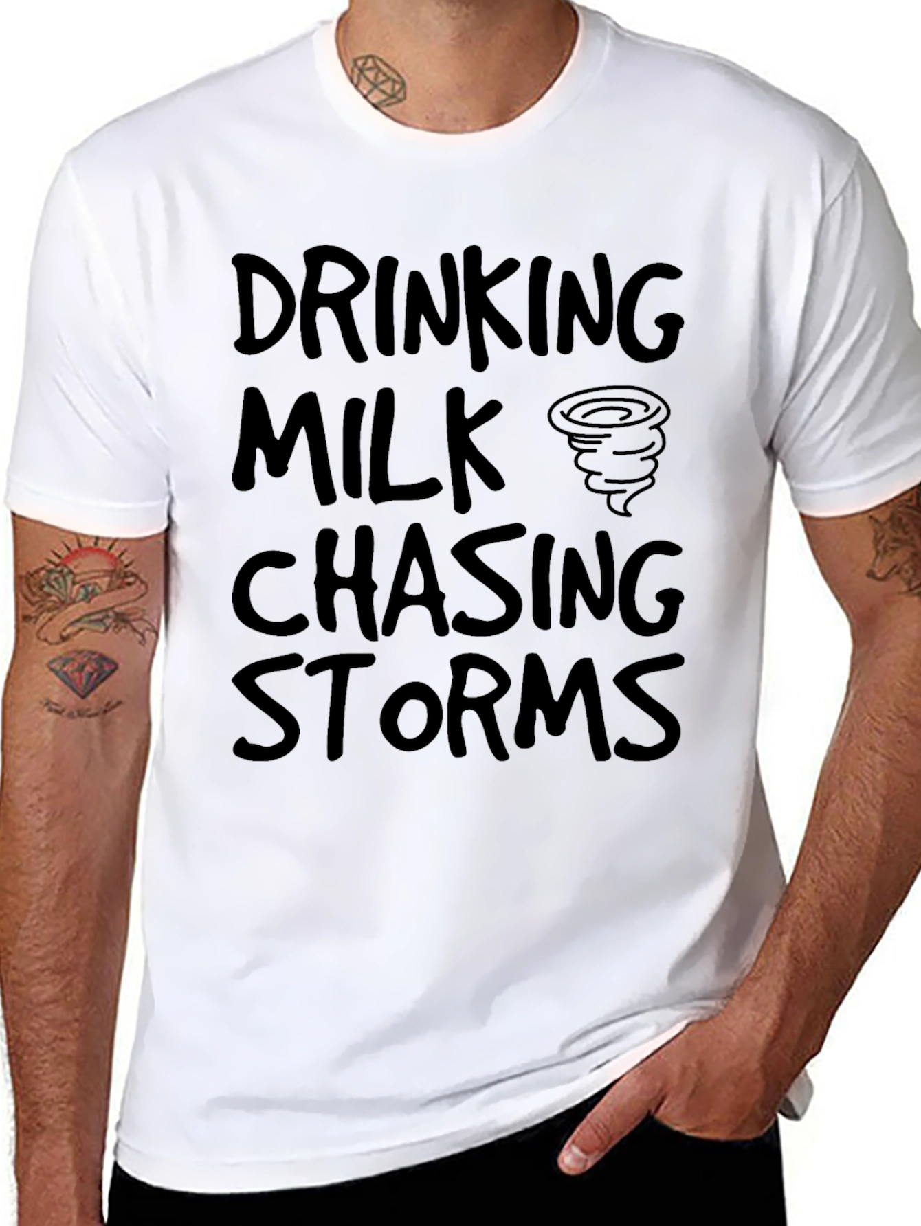 Drinking Milk Chasing Storms Graphic T-Shirt