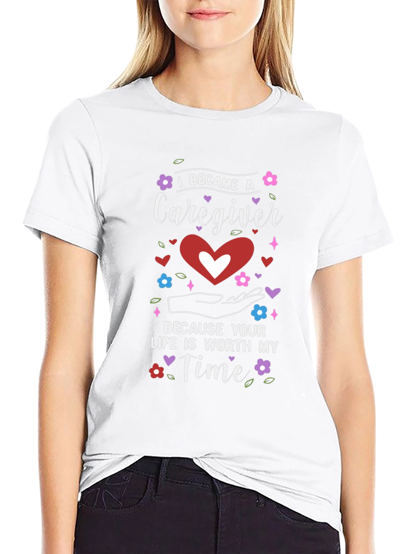 Caregiver Heart Graphic Tee - Worth My Time