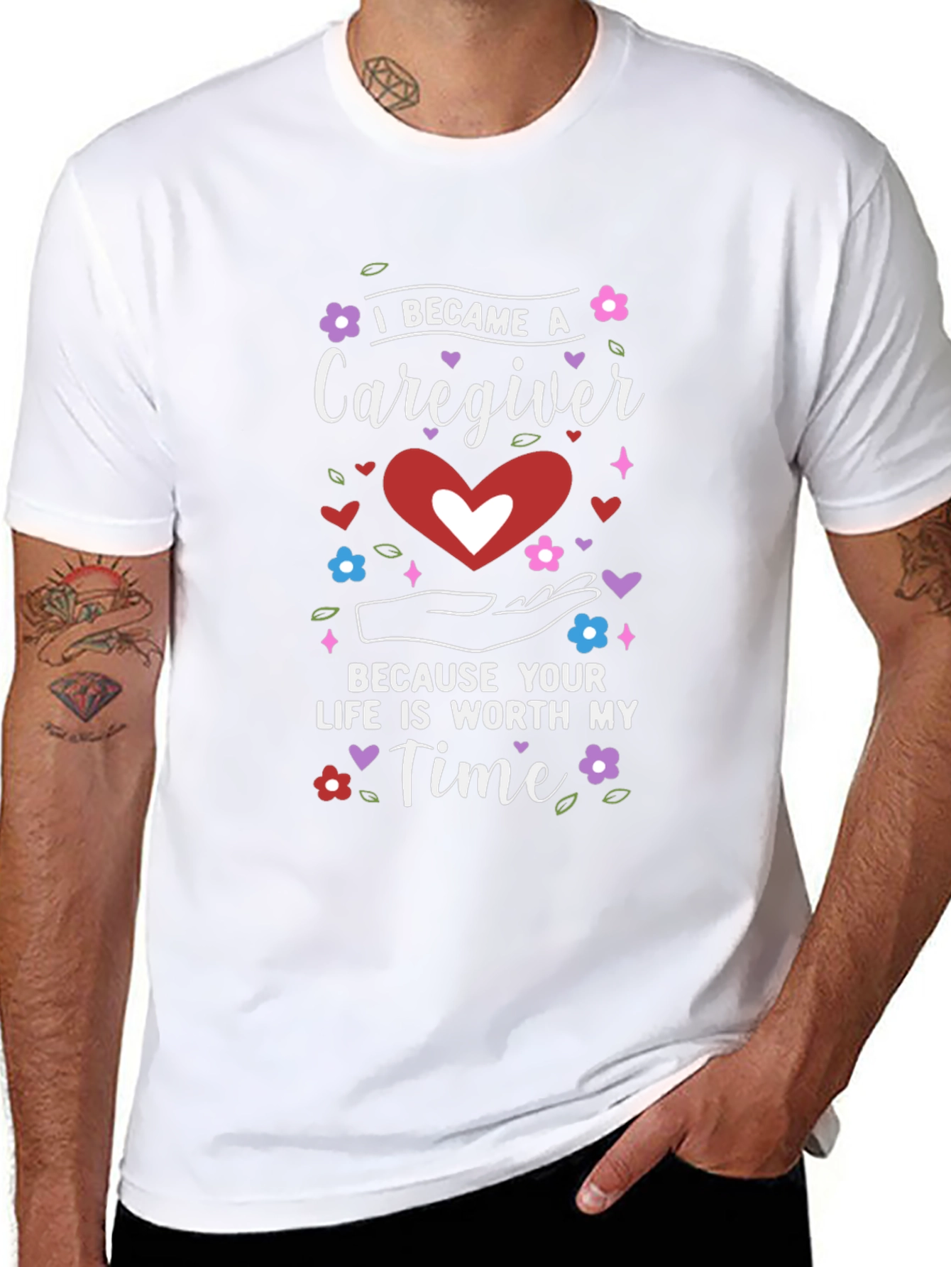 Caregiver Heart Graphic Tee - Worth My Time