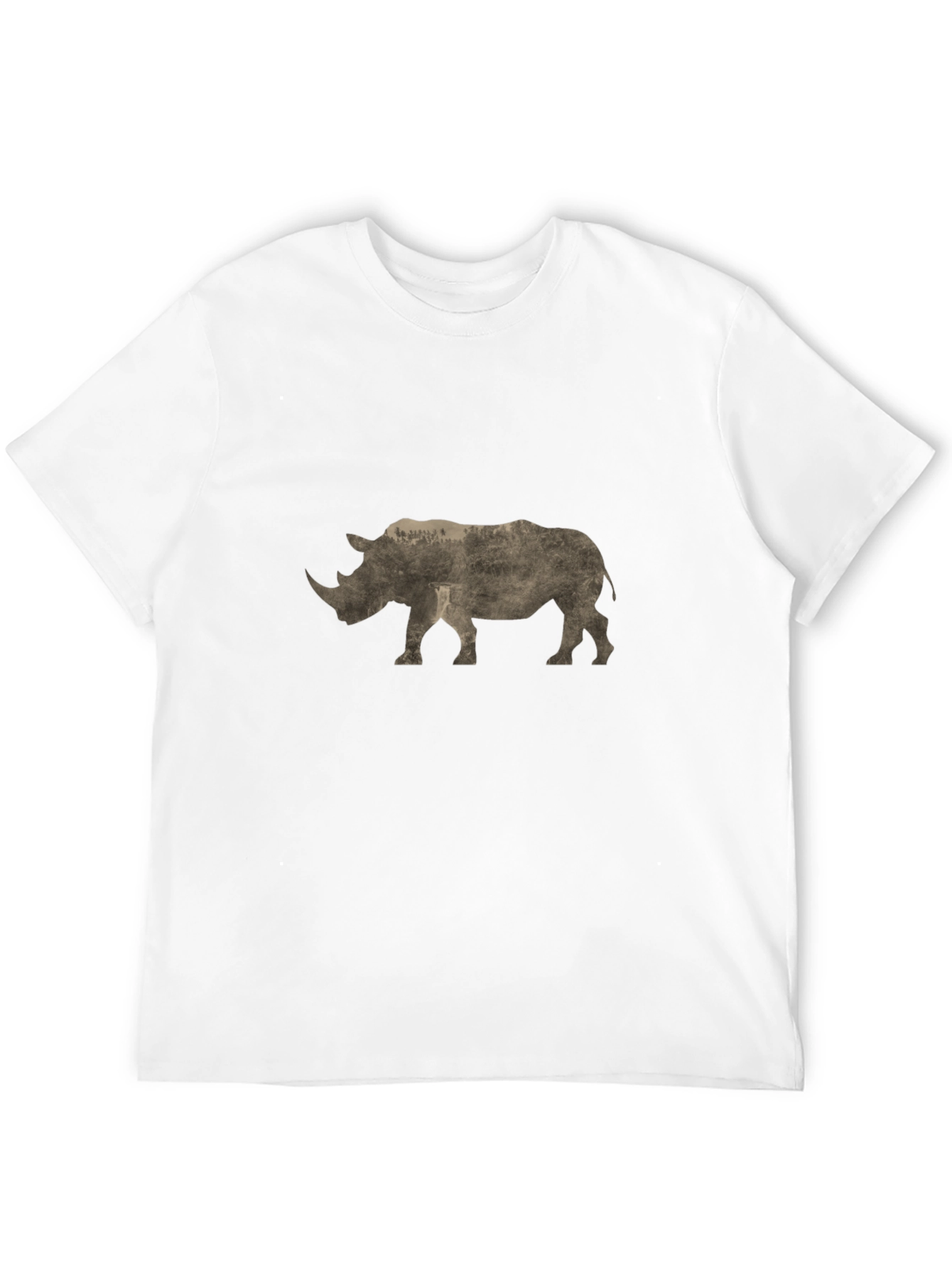 Rhinoceros Graphic Print Black T-Shirt