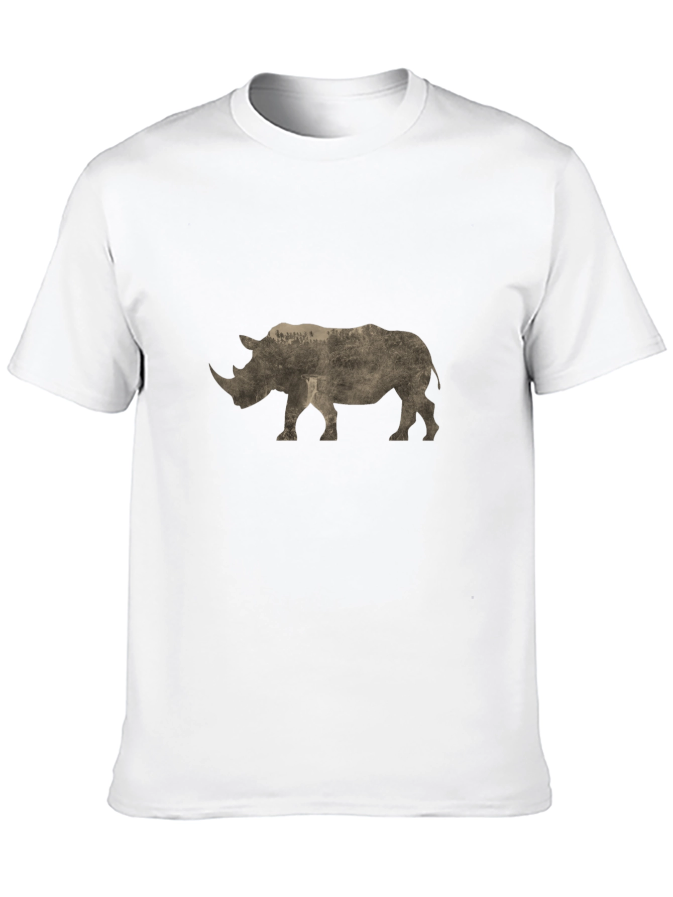 Rhinoceros Graphic Print Black T-Shirt