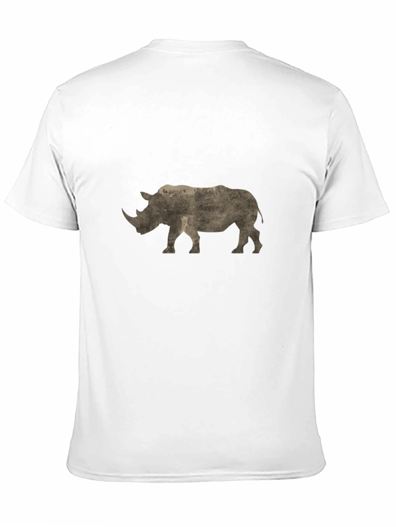 Rhinoceros Graphic Print Black T-Shirt