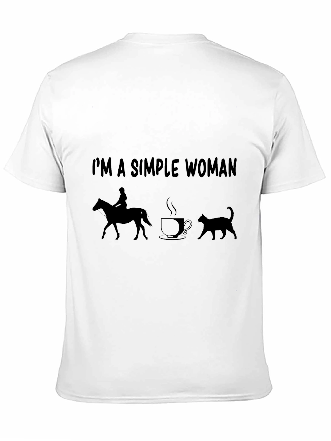 Simple Woman Horse Coffee Cat T-Shirt