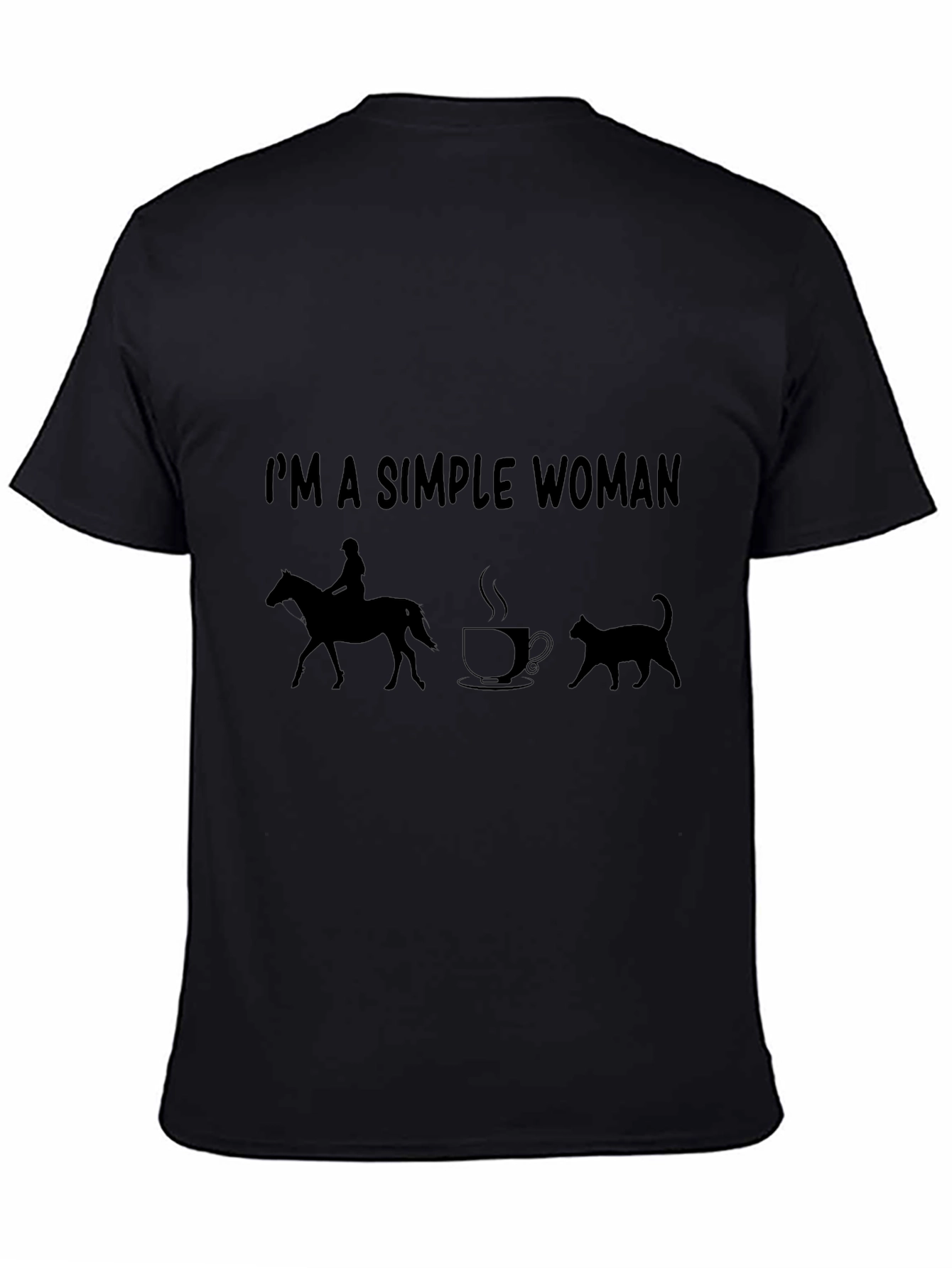 Simple Woman Horse Coffee Cat T-Shirt