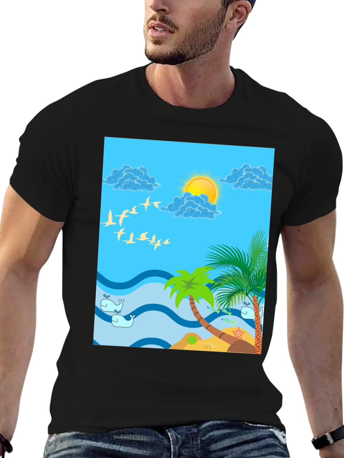 Tropical Island Graphic T-Shirt