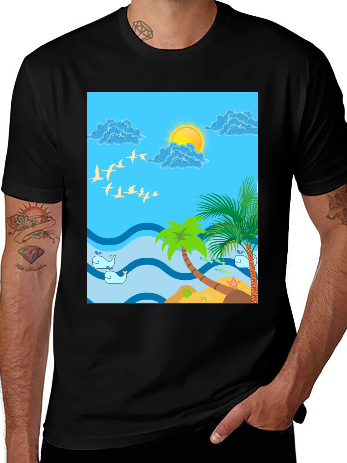 Tropical Island Graphic T-Shirt