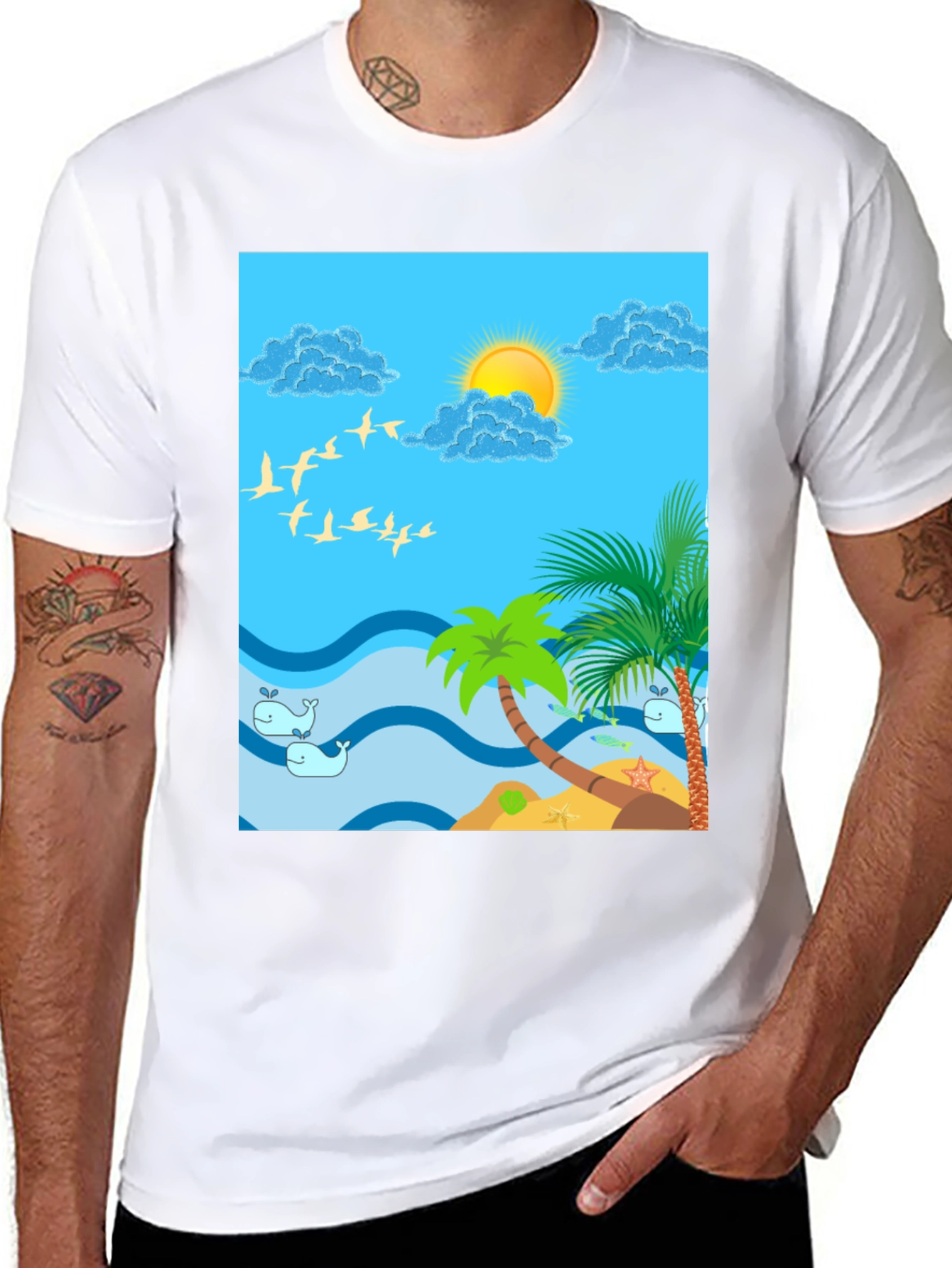 Tropical Island Graphic T-Shirt