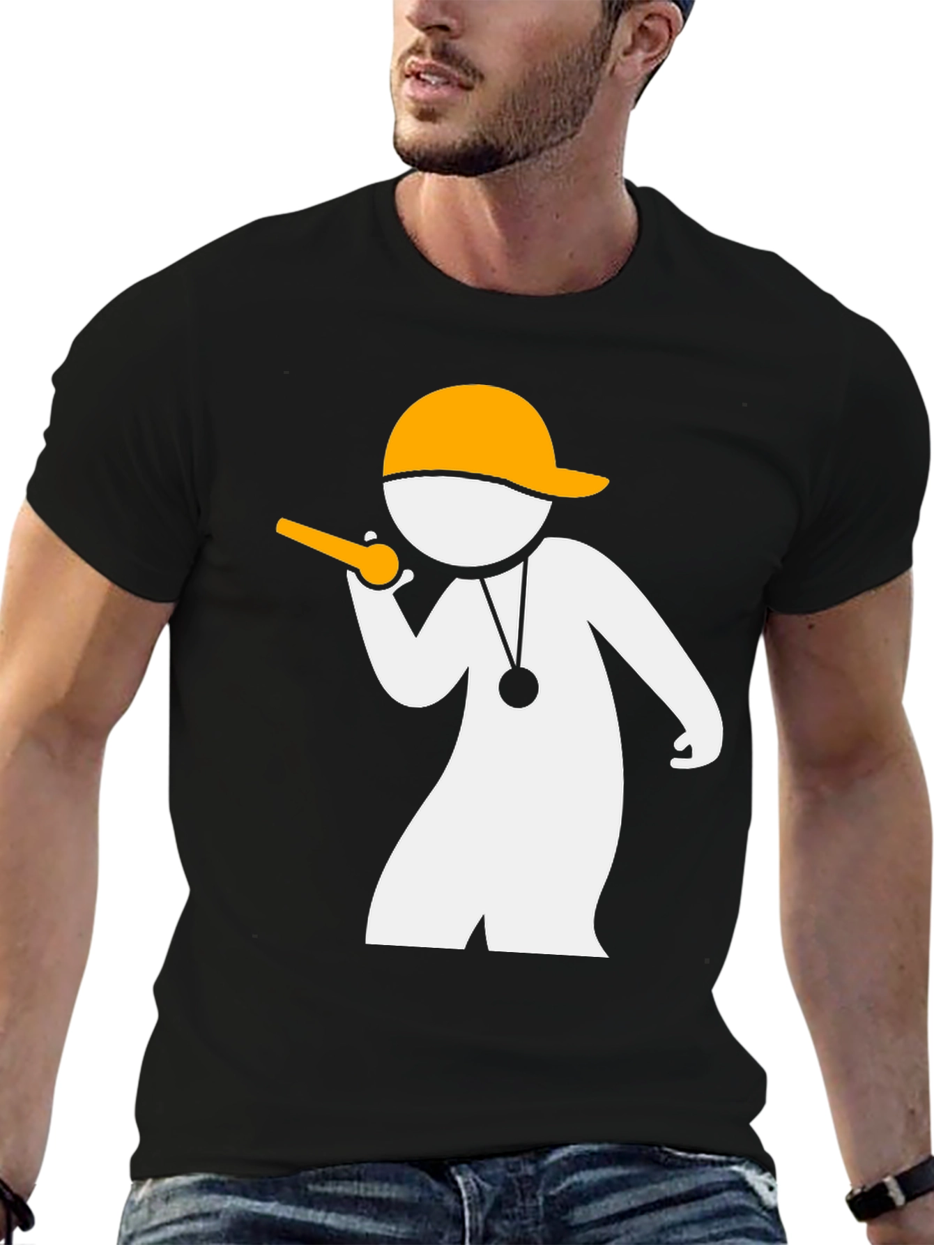 Coach Whistle T-Shirt - Black