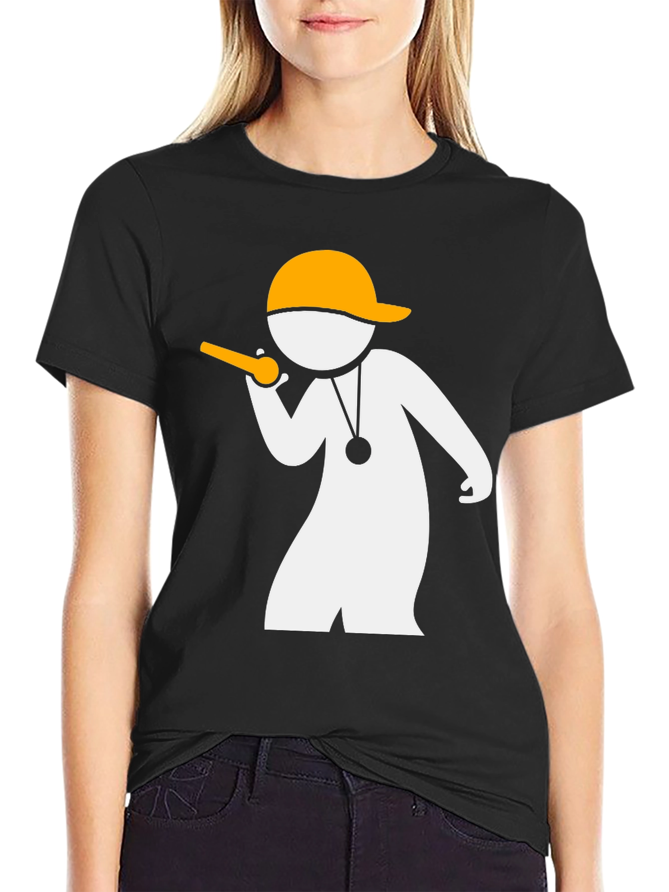 Coach Whistle T-Shirt - Black