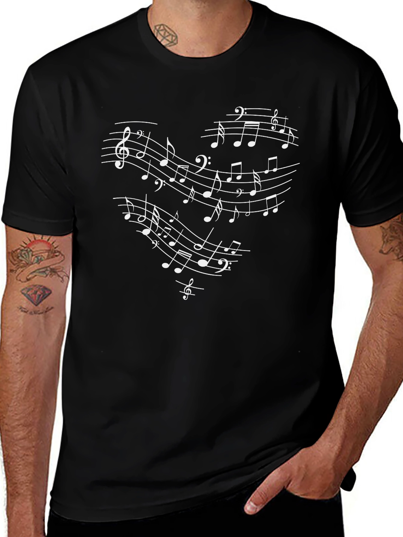 Musical Heartbeat T-Shirt - Black
