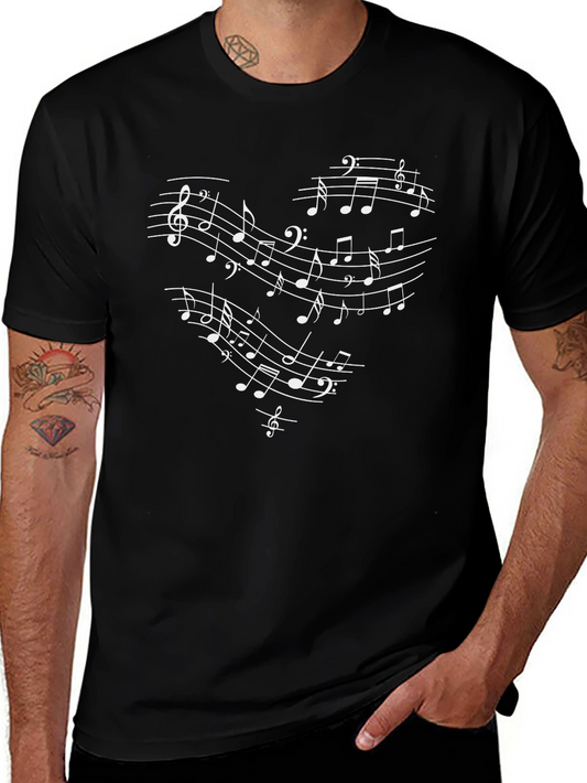 Musical Heartbeat T-Shirt - Black