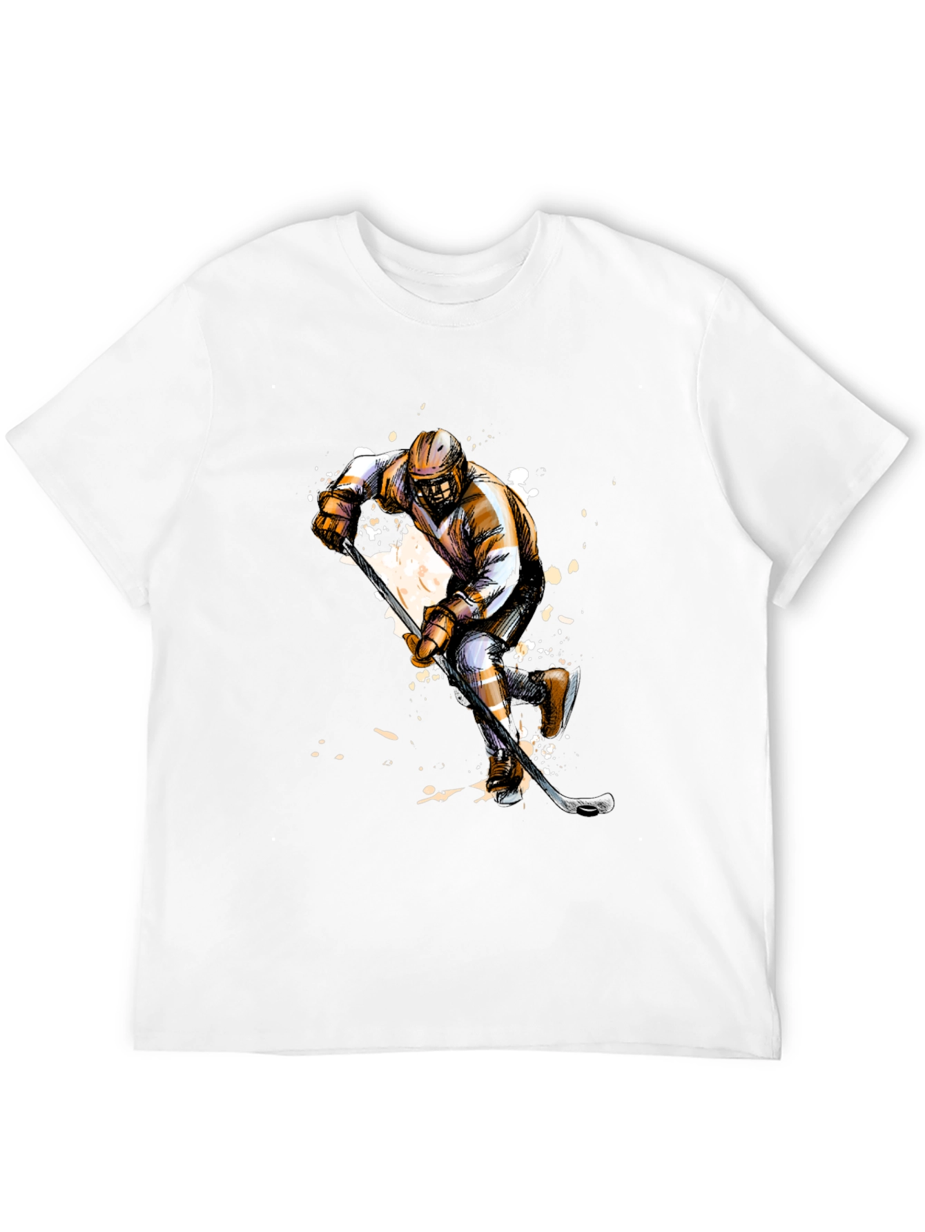 Hockey Player Graphic T-Shirt - Black