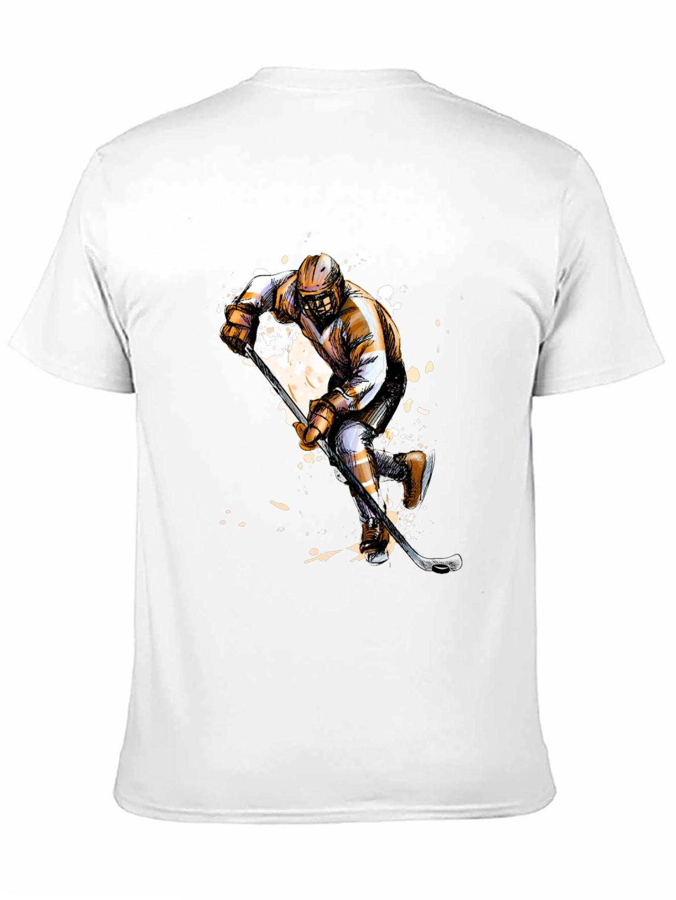 Hockey Player Graphic T-Shirt - Black