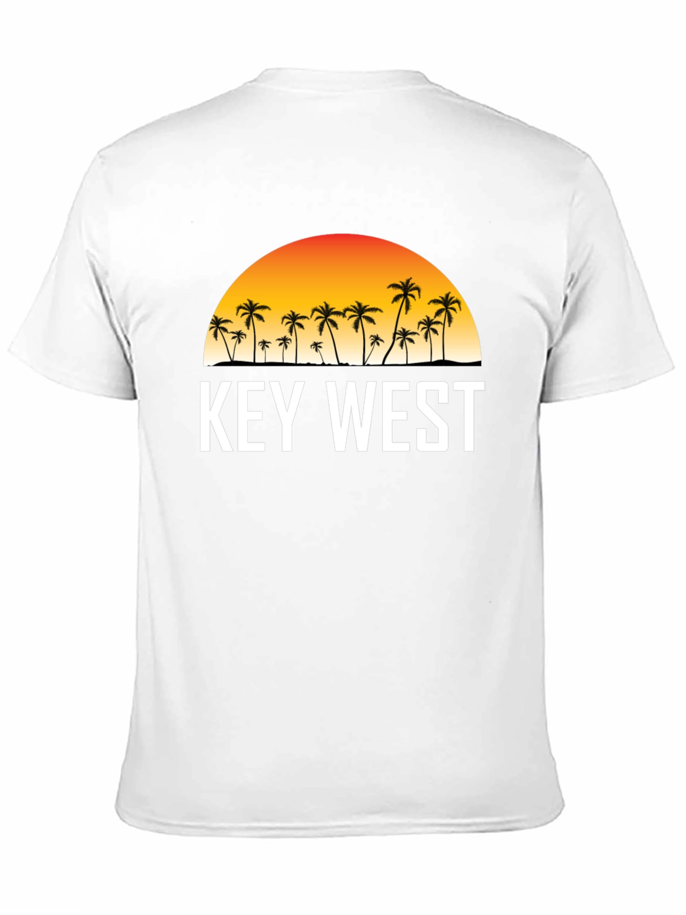 Key West Sunset Palm Tree Graphic Tee - Black