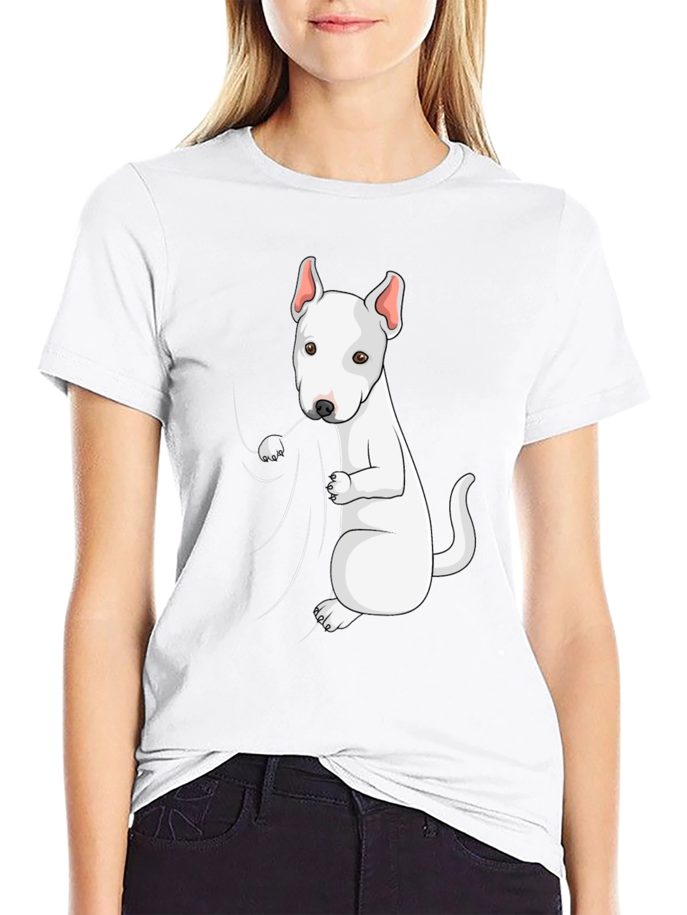 Bull Terrier Graphic Tee - Black Cotton Blend