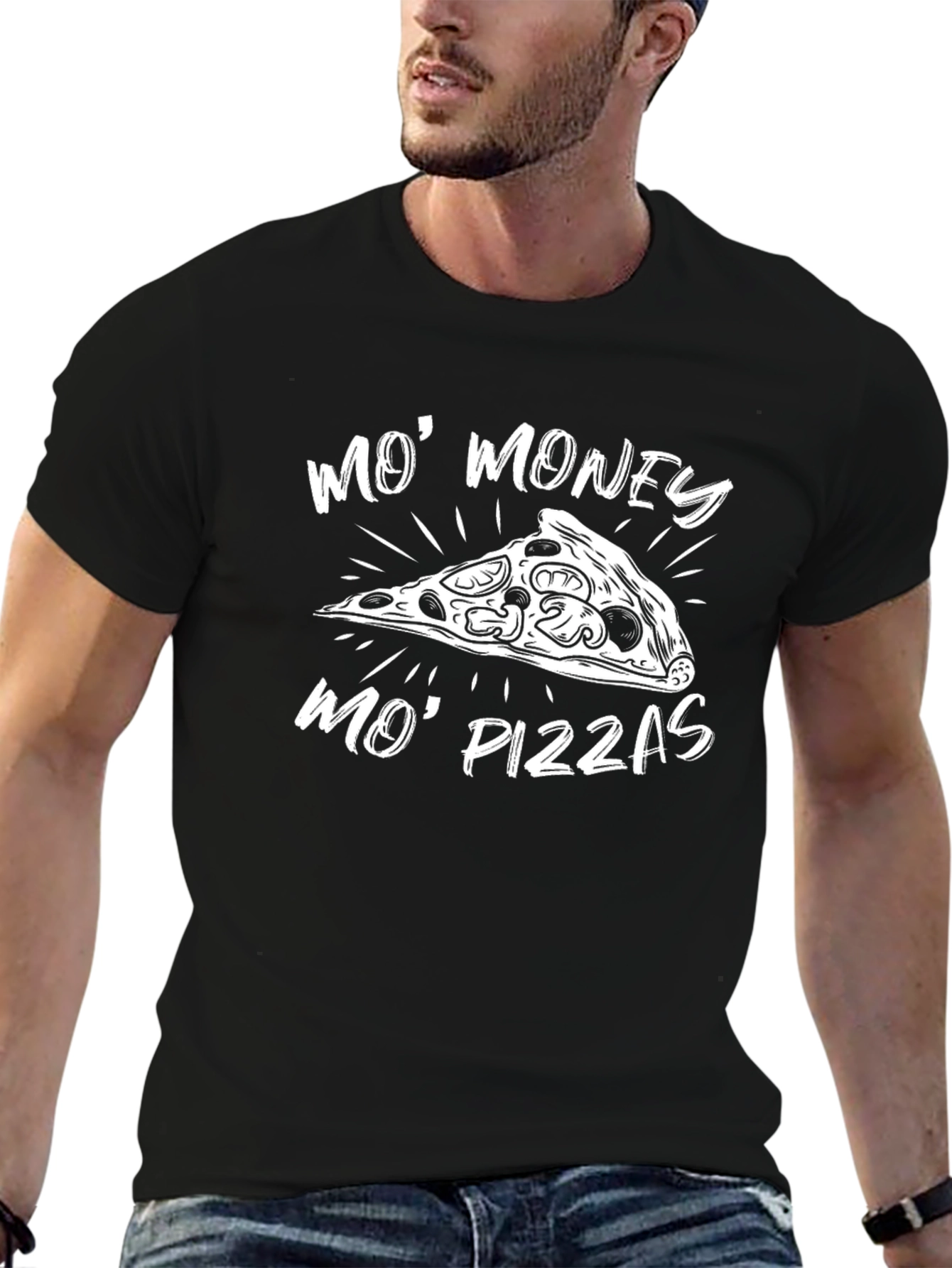 Mo Money Mo Pizzas Black Graphic Tee